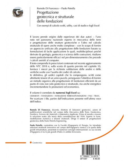 Progettazione geotecnica e strutturale delle fondazioni - IV di copertina