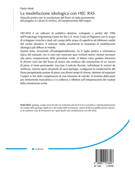 La modellazione idrologica con Hec Ras - IV di Copertina