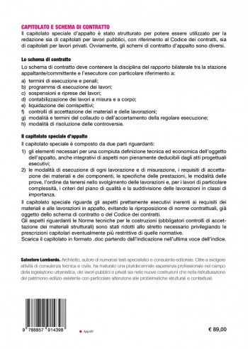 Capitolato speciale di appalto lavori edili pubblici e privati - IV di Copertina