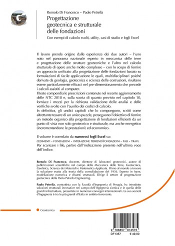 Progettazione geotecnica e strutturale delle fondazioni - IV di copertina
