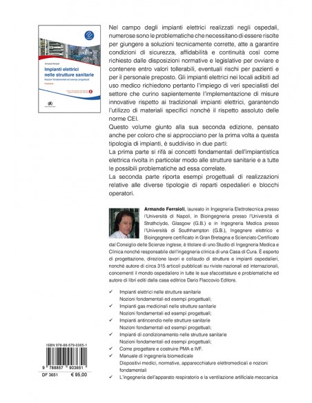 Impianti elettrici nelle strutture sanitarie - Nozioni fondamentali ed esempi progettuali - VI di Copertina Impianti elettrici nelle strutture sanitarie - Nozioni fondamentali ed esempi progettuali - VI di Copertina