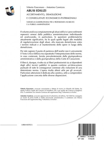 Abusi edilizi: accertamento, demolizione e conseguenze economico-patrimoniali - IV di Copertina