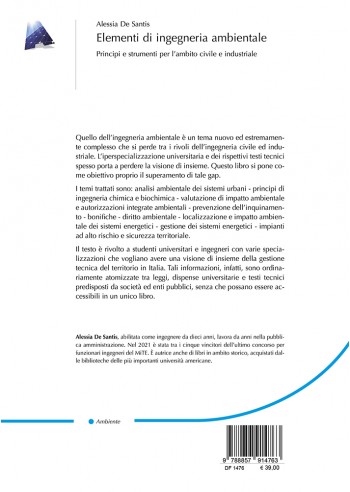 Elementi di ingegneria ambientale. Principi e strumenti per l'ambito civile e industriale - IV di Copertina