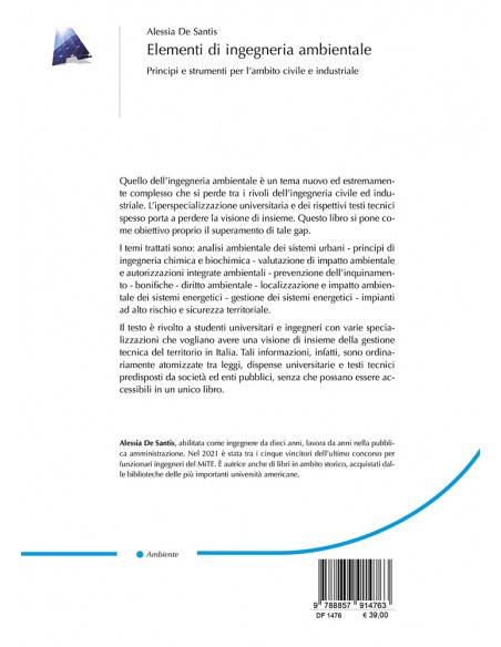 Elementi di ingegneria ambientale. Principi e strumenti per l'ambito civile e industriale - IV di Copertina