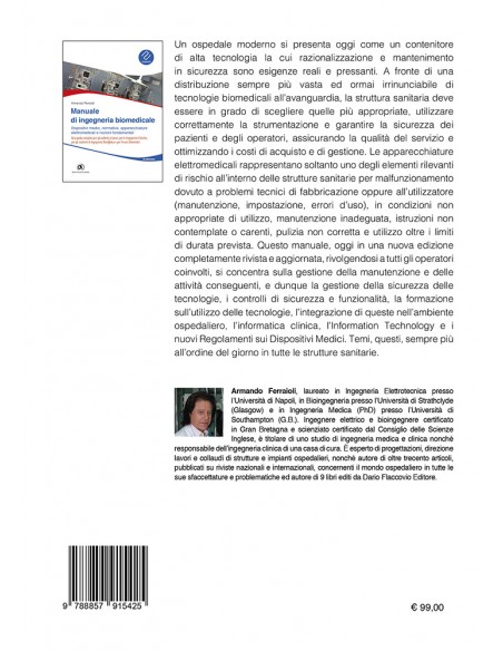MANUALE DI INGEGNERIA BIOMEDICALE II EDIZ. - IV di Copertina