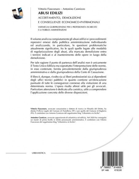 Abusi edilizi: accertamento, demolizione e conseguenze economico-patrimoniali - IV di Copertina
