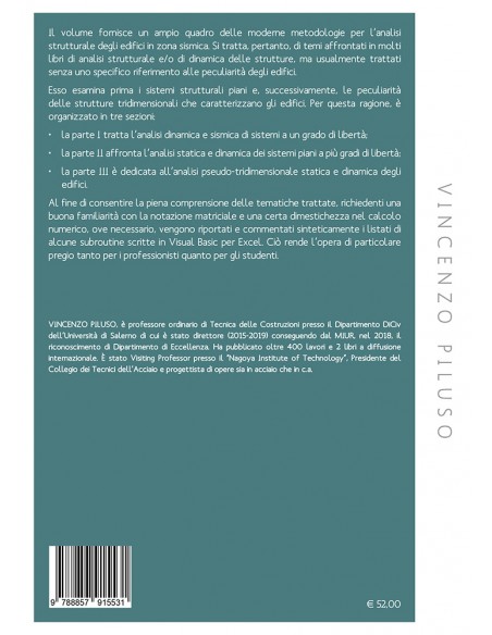 Teoria e Progetto di Edifici in Zona Sismica. Analisi strutturale. - IV di Copertina