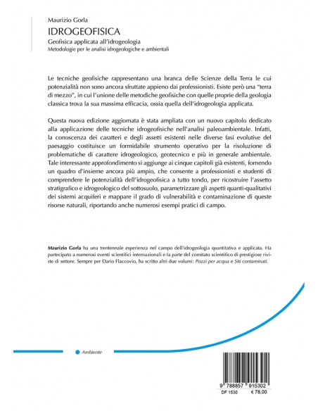 Idrogeofisica. Geofisica applicata all'idrogeologia - IV di Copertina