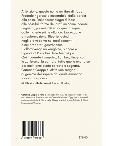 Profumi ed essenze alla corte dei califfi - IV di Copertina