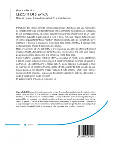 Lezioni di sismica  - IV Copertina Lezioni di sismica  - IV Copertina