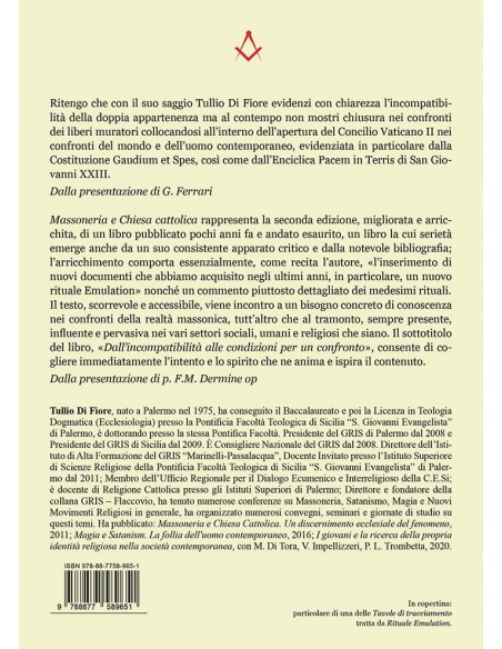 Massoneria e chiesa cattolica - IV copertina Massoneria e chiesa cattolica - IV copertina