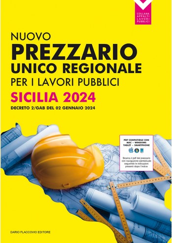 Prezzario unico regionale per i lavori pubblici Sicilia 2024 - Copertina