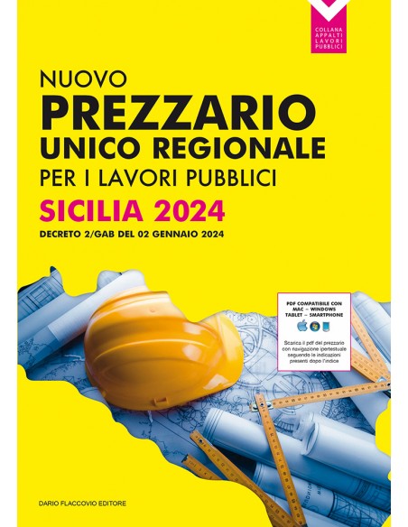 Prezzario unico regionale per i lavori pubblici Sicilia 2024 - Copertina