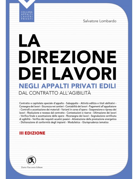 La direzione dei lavori negli appalti privati edili - copertina